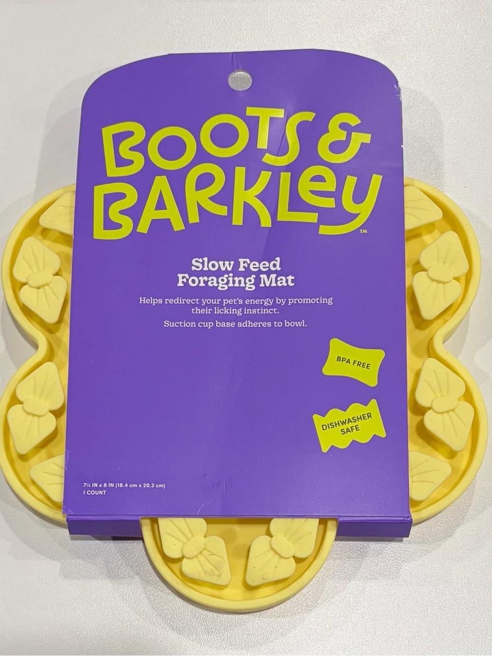 Silicon Slow Foraging Dog Feeding Mat Boots & Barkley Yellow NWT Target Pet